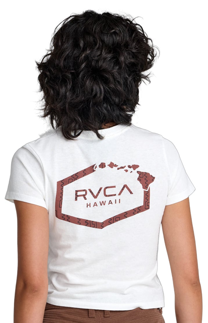 RVCA Hawaii Hex 411 Women's T-Shirt - Antique White – back view