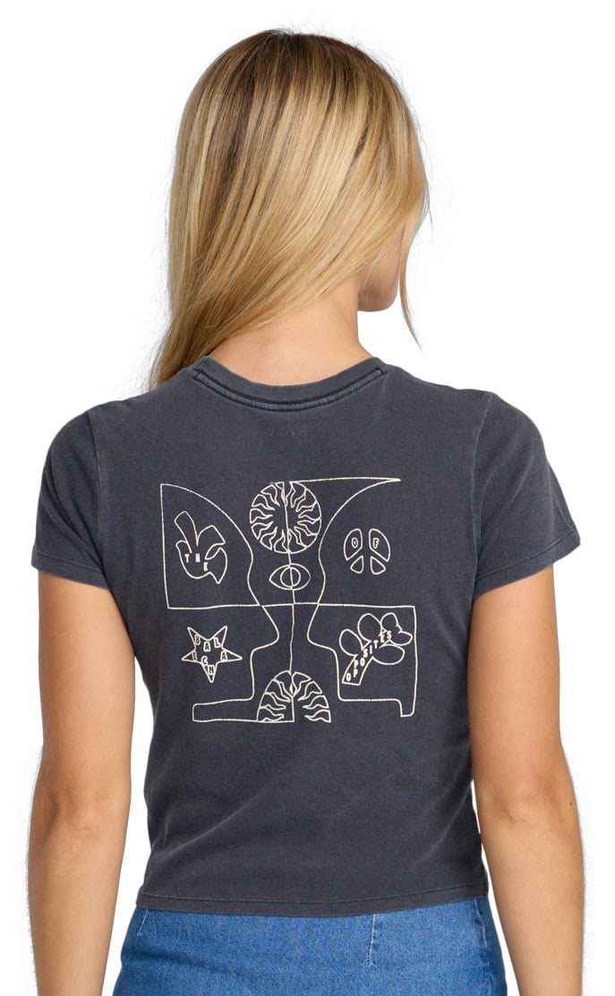 RVCA 411 Women's Short Sleeve T-Shirt - Graphite – back view
