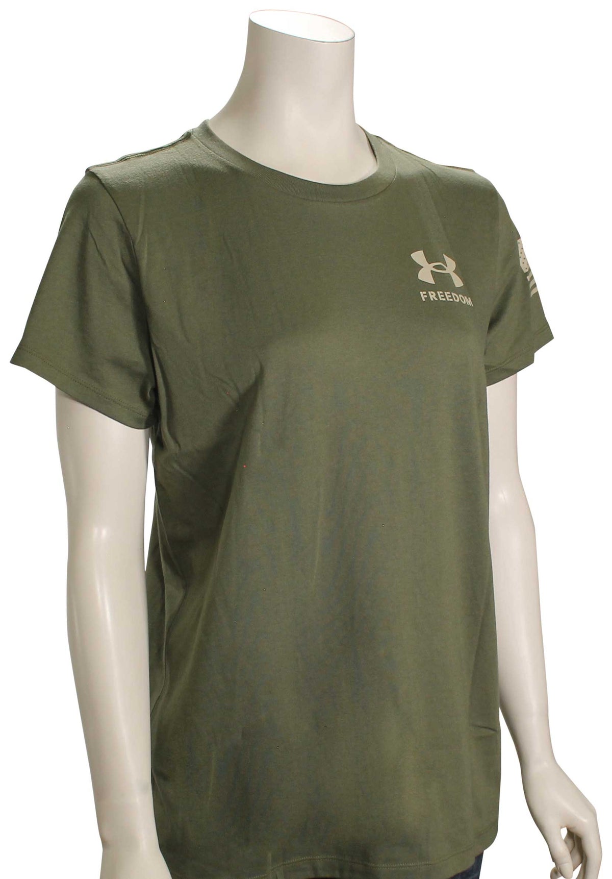 Under Armour Freedom Flag Women's T-Shirt - Classic OD Green / Desert Sand