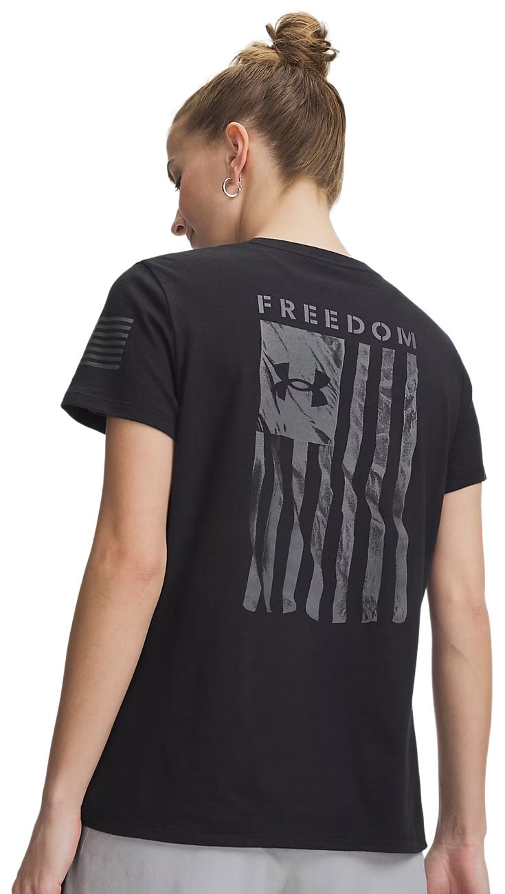 Under Armour Freedom Flag Women's Short Sleeve T-Shirt - Black / Castlerock – back view