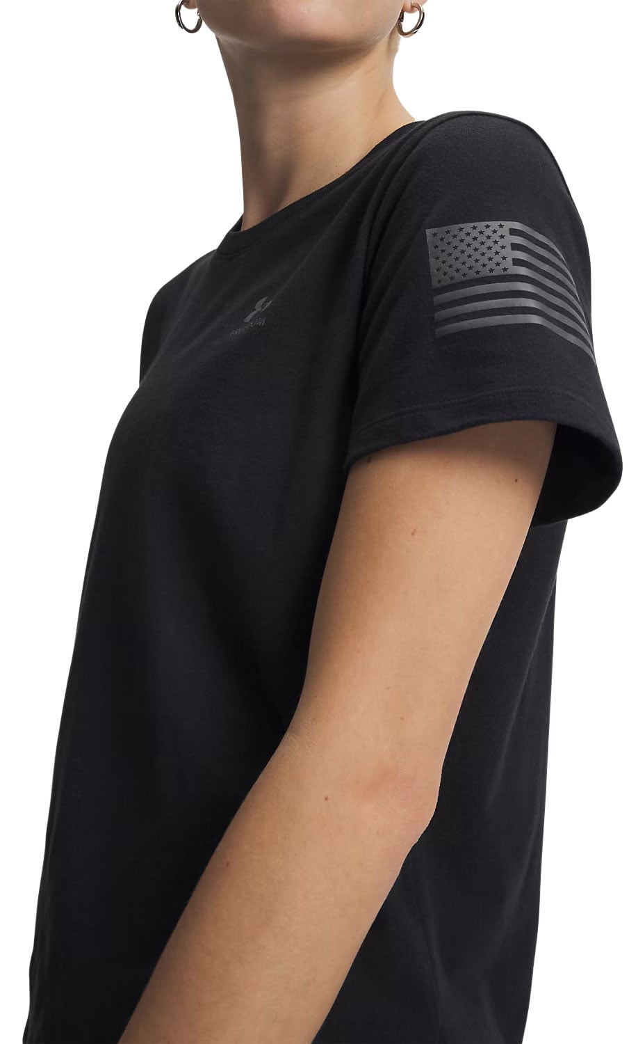 Under Armour Freedom Flag Women's Short Sleeve T-Shirt - Black / Castlerock – alternate view 1