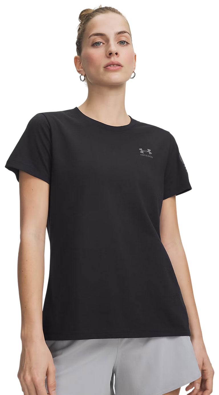 Under Armour Freedom Flag Women's Short Sleeve T-Shirt - Black / Castlerock
