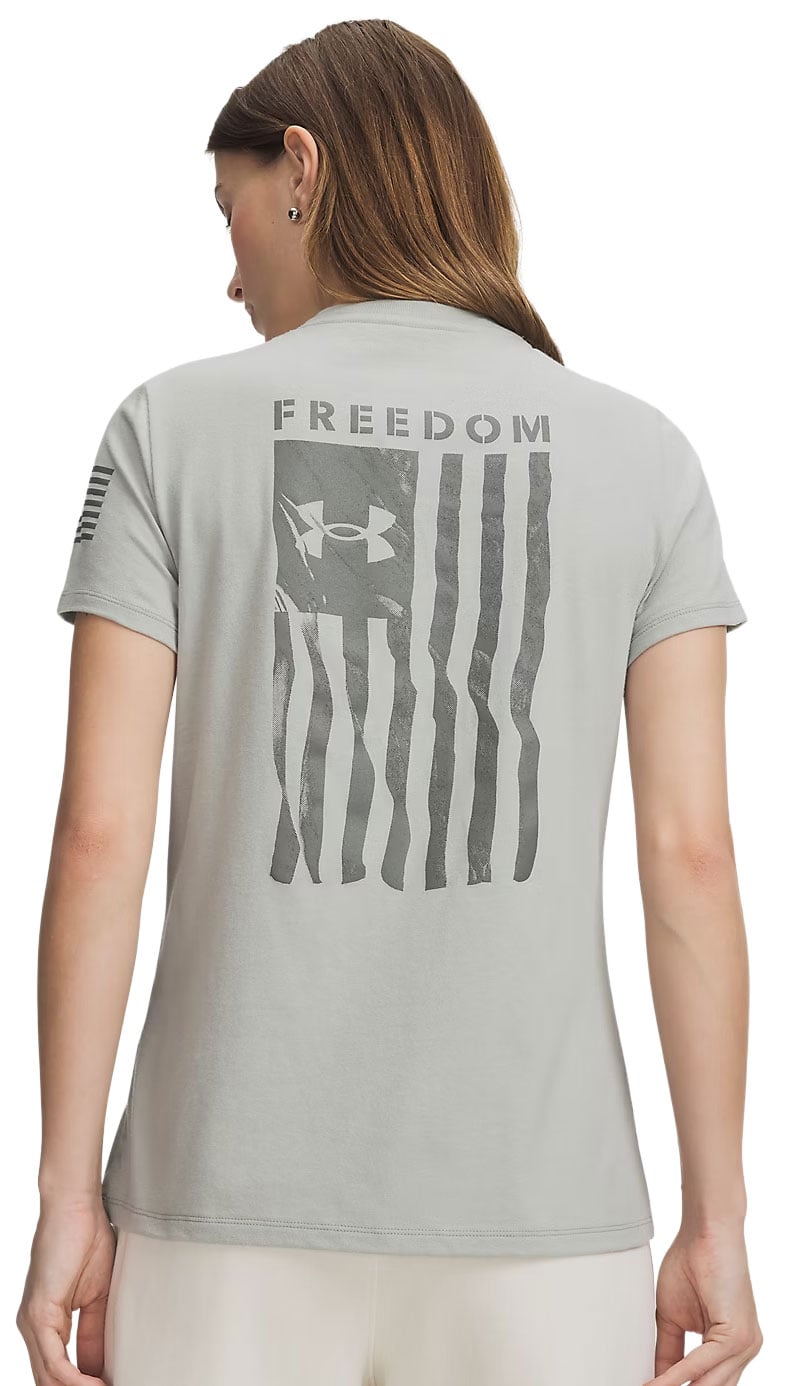 Under Armour Freedom Flag Women's Short Sleeve T-Shirt - Titanium / Clay Green – back view