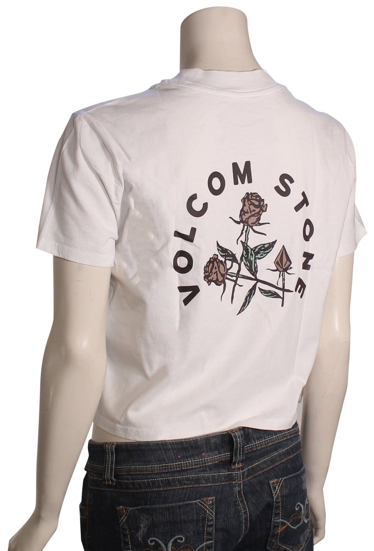 Volcom Dial Crop T-Shirt - White – back view