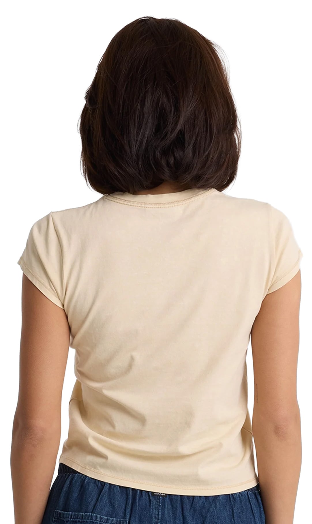Volcom Lived In Stone Wash Women's Short Sleeve T-Shirt - Oat – back view