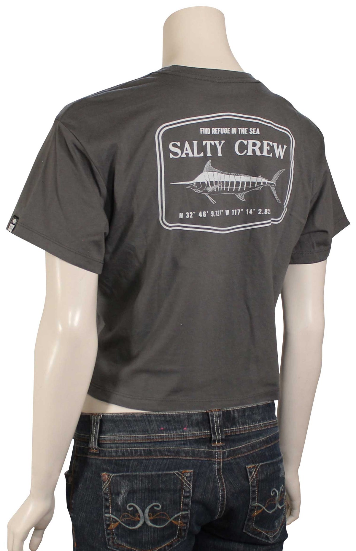 Salty Crew Stealth Skimmer Women's T-Shirt - Charcoal – back view
