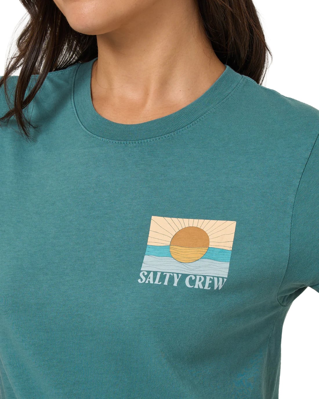 Salty Crew Retro Wave Modern Women's T-Shirt - Teal – alternate view 1