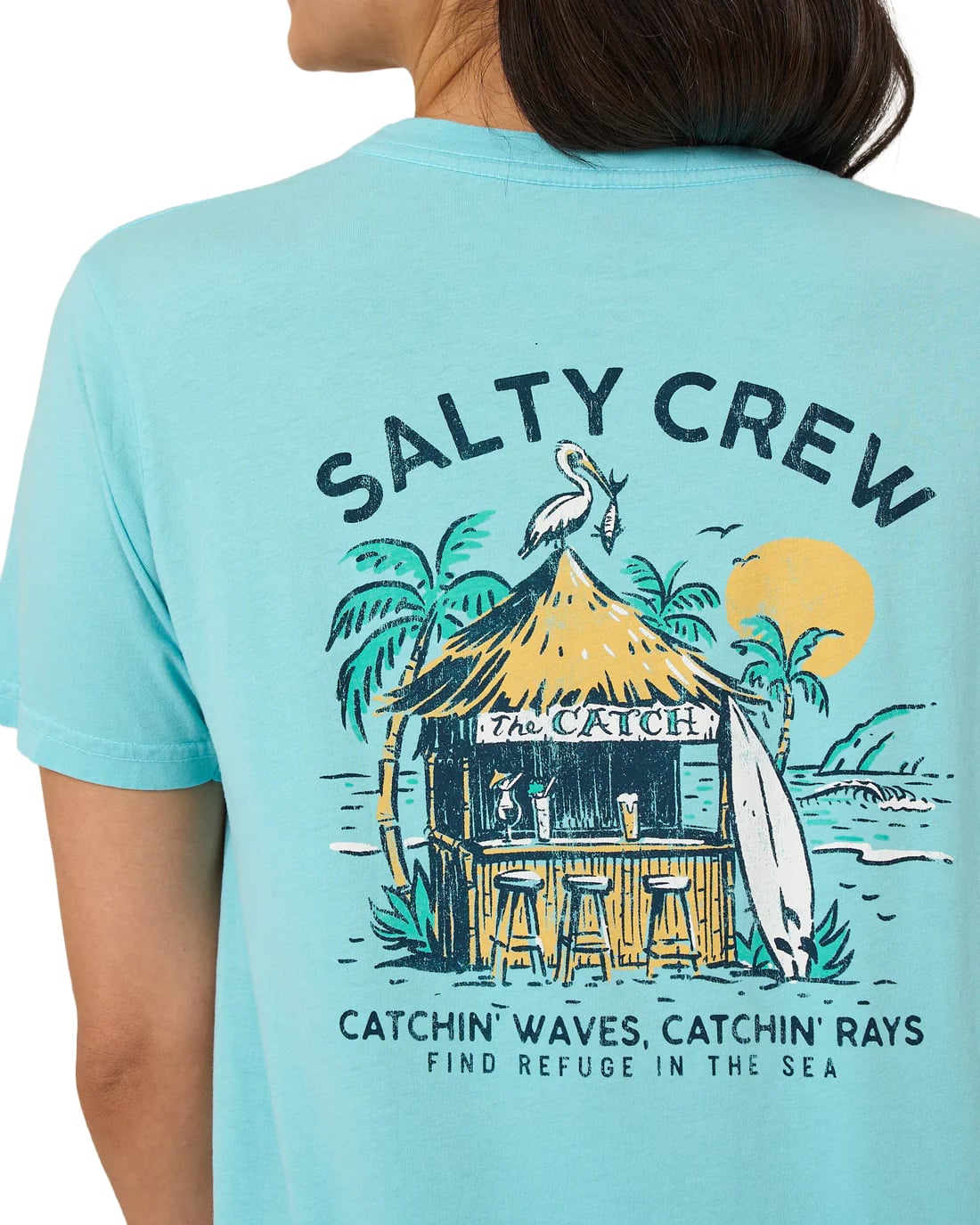 Salty Crew Beach Hut Women's Boyfriend T-Shirt - Aquamarine – alternate view 1