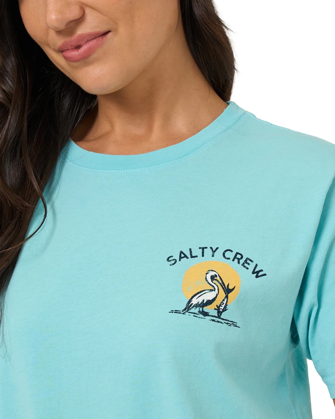 Salty Crew Beach Hut Women's Boyfriend T-Shirt - Aquamarine – alternate view 2