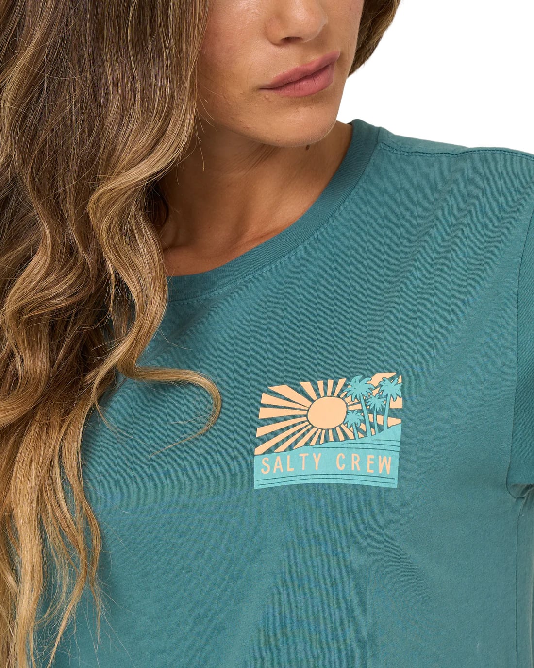 Salty Crew Rise And Smile Women's Boyfriend T-Shirt - Teal – alternate view 1