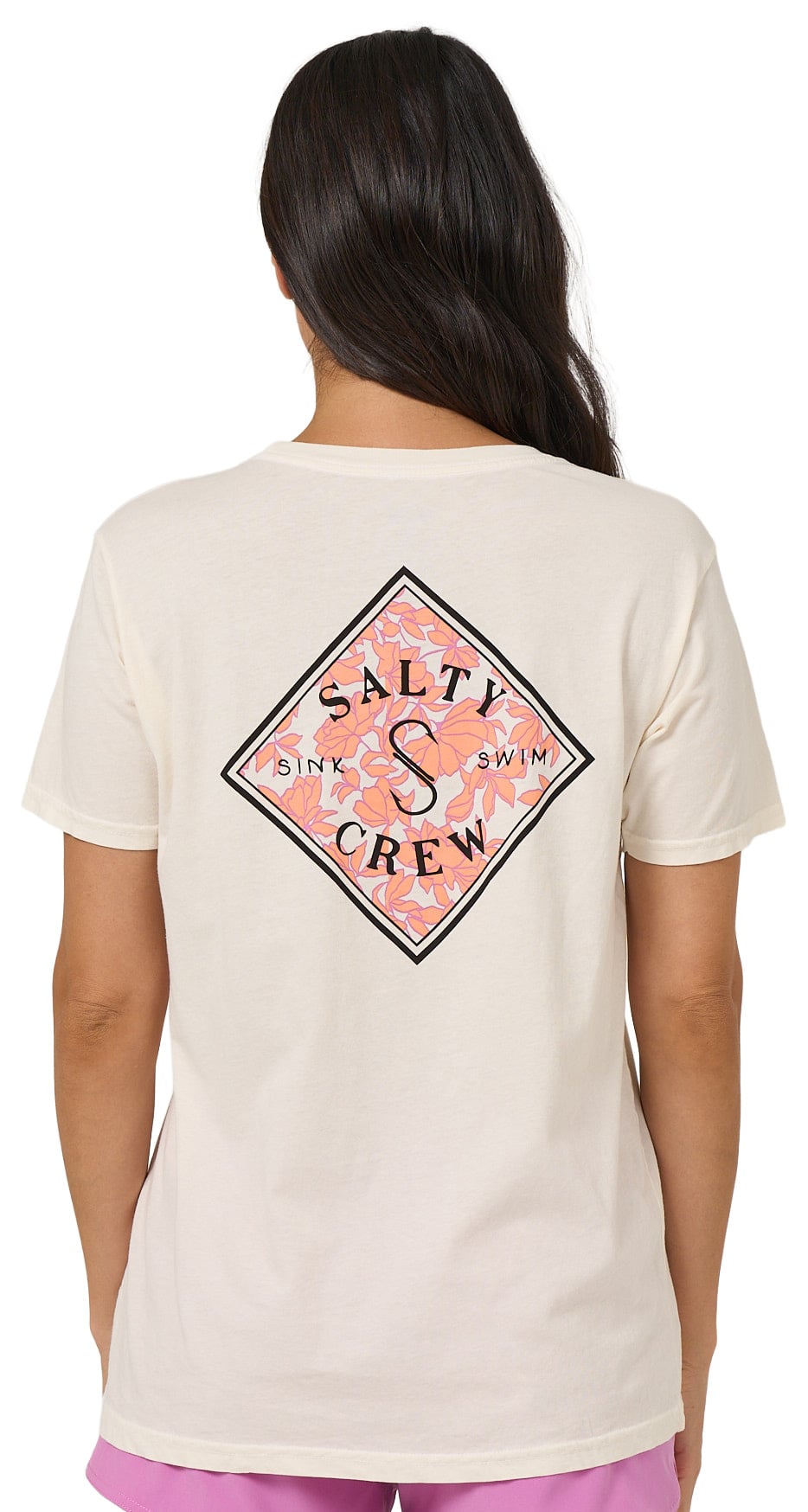 Salty Crew Tippet Women's Boyfriend T-Shirt - Off White – back view
