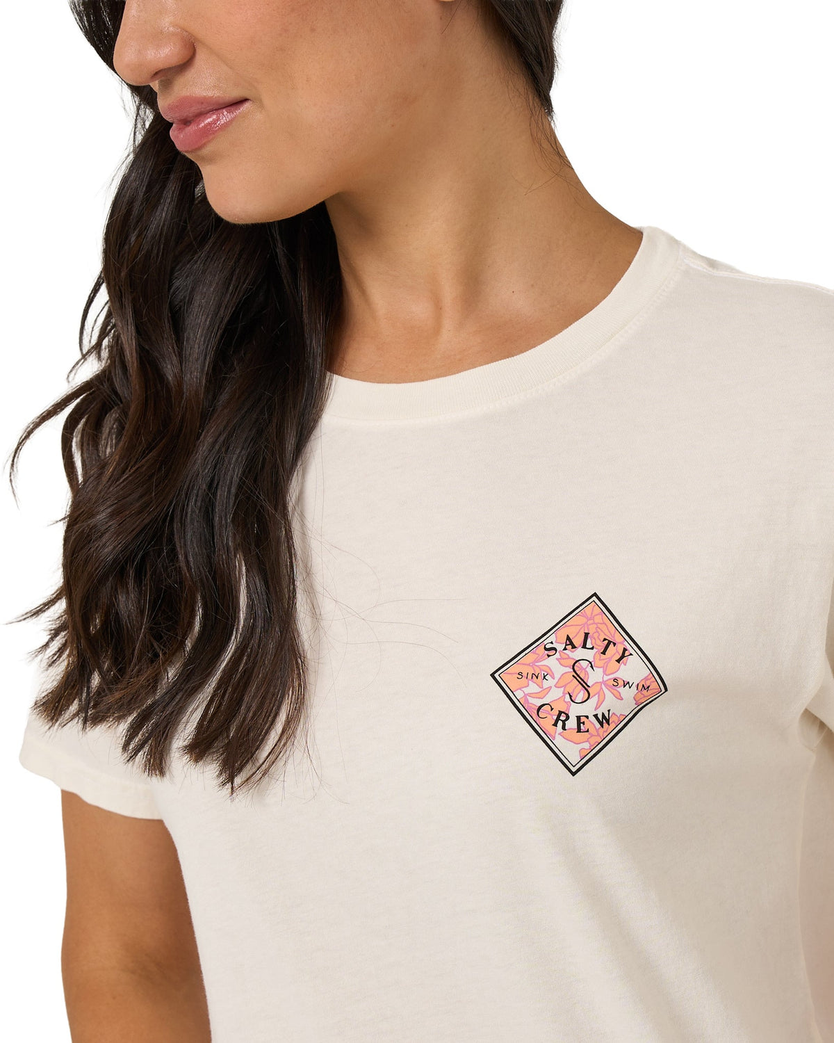 Salty Crew Tippet Women's Boyfriend T-Shirt - Off White – alternate view 2