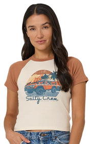 Salty Crew Drive To The Sea Women's Raglan T-Shirt - Mocha