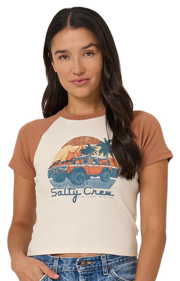Salty Crew Drive To The Sea Women's Raglan T-Shirt - Mocha