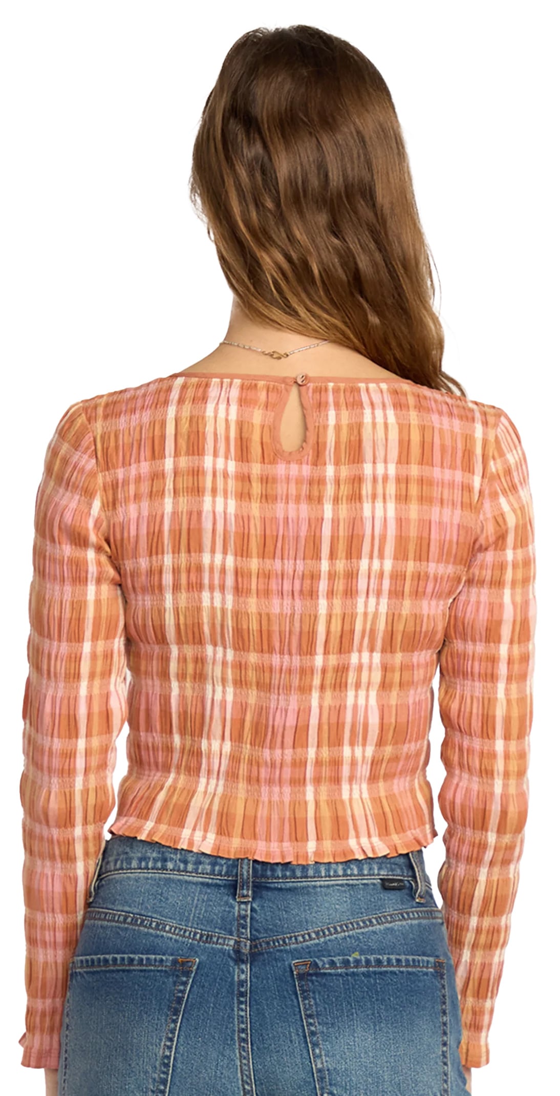 Billabong Check Me Out Long Sleeve Women's Shirt - Sunburnt – back view