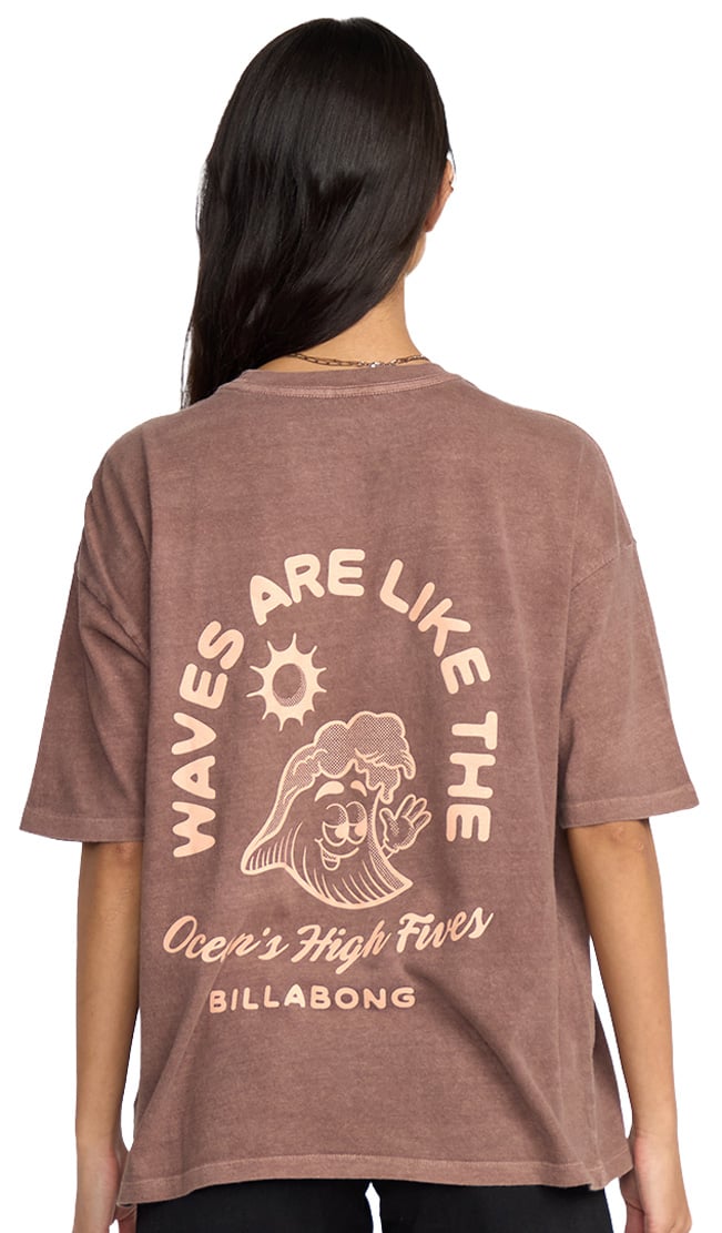 Billabong The Great Waves Women's T-Shirt - Espresso – back view