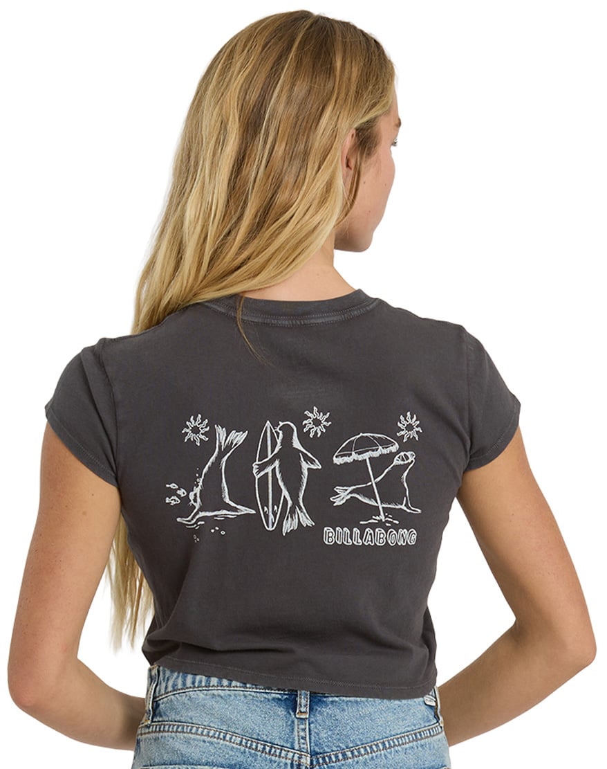 Billabong Morning Fun Time SS Women's T-Shirt - Off Black – back view