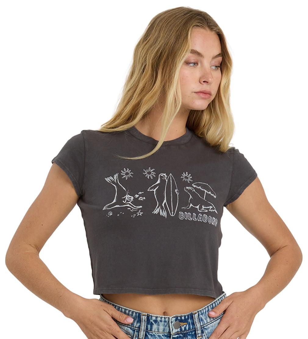 Billabong Morning Fun Time SS Women's T-Shirt - Off Black