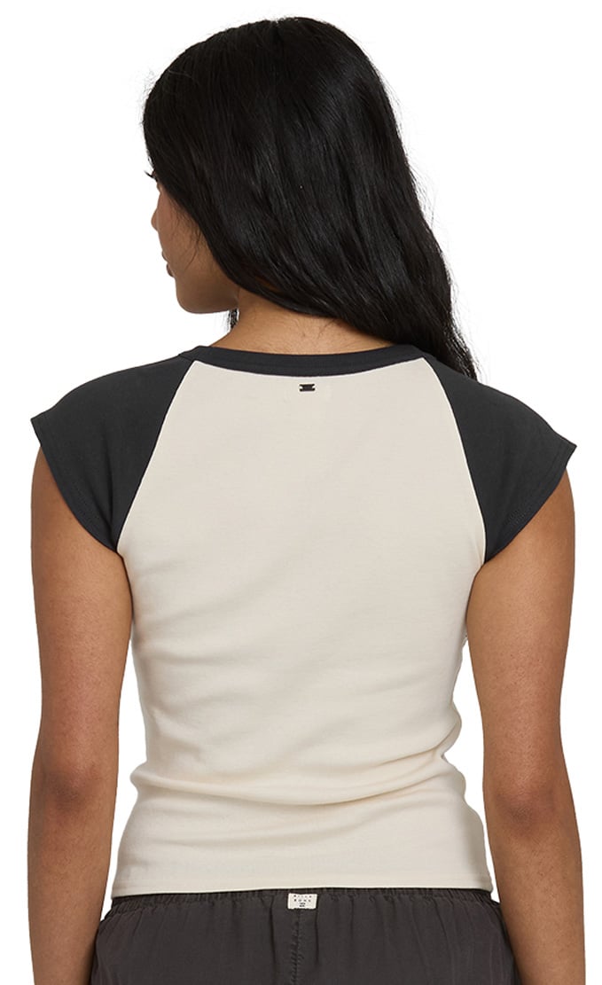 Billabong Des Tropic Raglan SS Women's T-Shirt - White Cap – back view