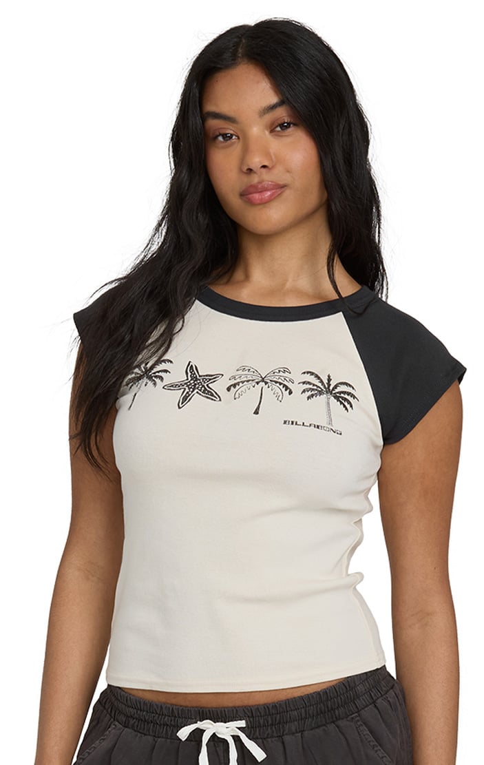 Billabong Des Tropic Raglan SS Women's T-Shirt - White Cap