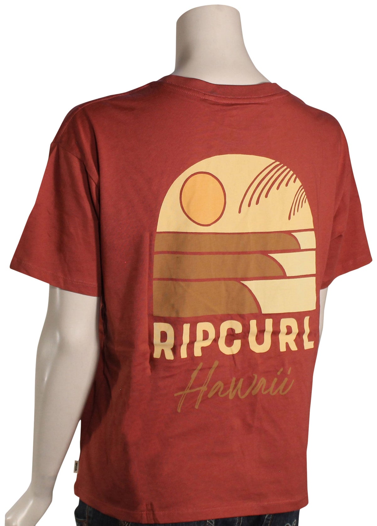 Rip Curl Line Up Relaxed Women's T-Shirt - Hawaii Maroon – back view