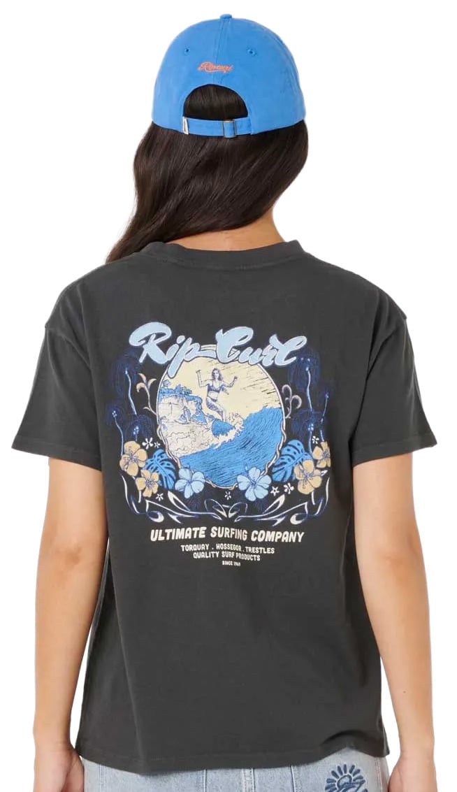 Rip Curl Surf Dreams Relaxed Women's T-Shirt - Washed Black – back view