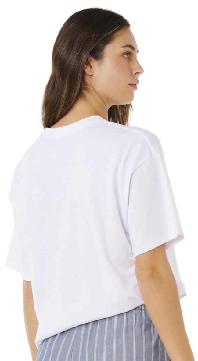Rip Curl Poolside Heritage Women's Short Sleeve T-Shirt - Optical White – back view