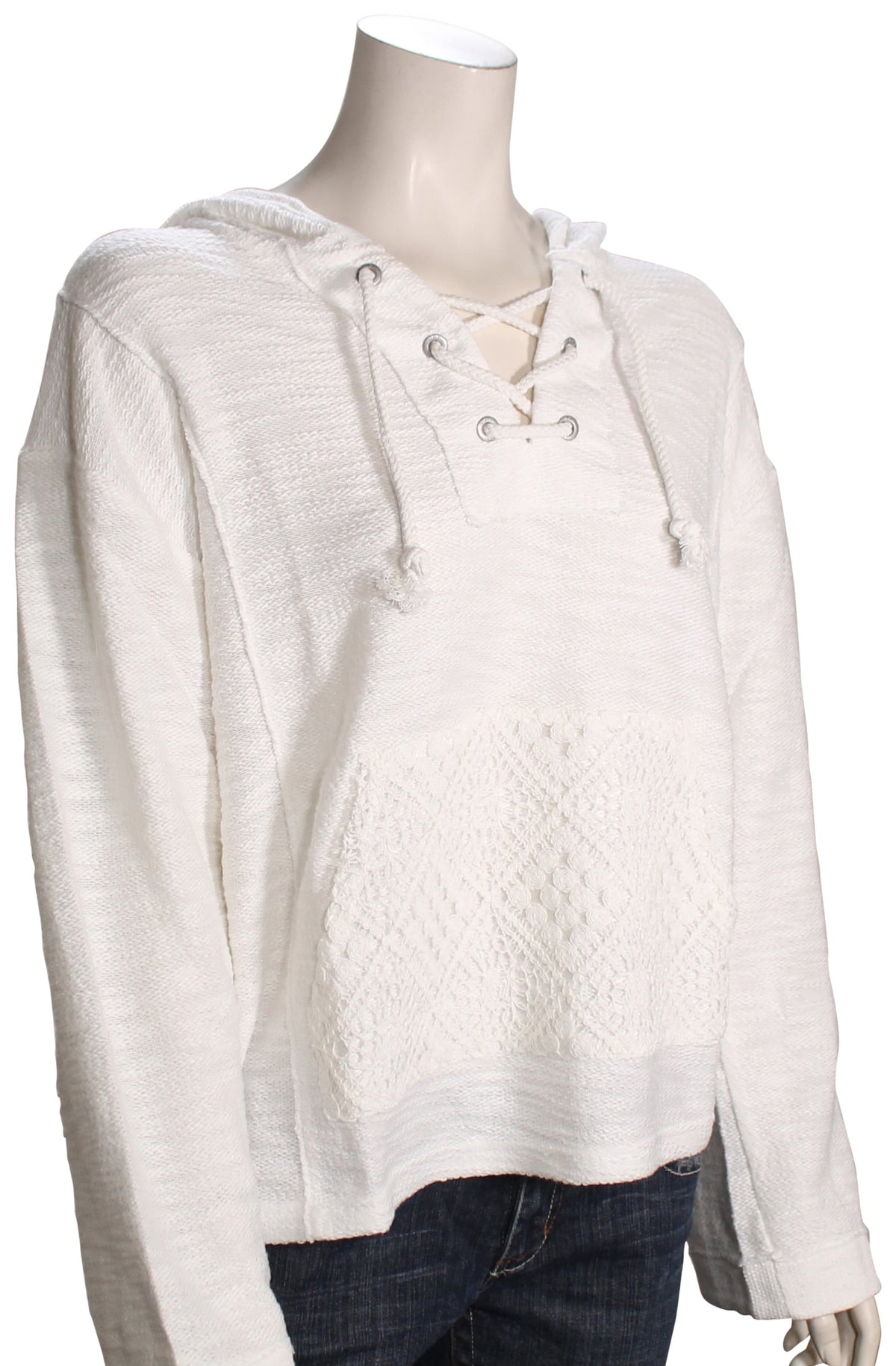 Roxy Pearling Poncho Pullover Hoody - Snow White