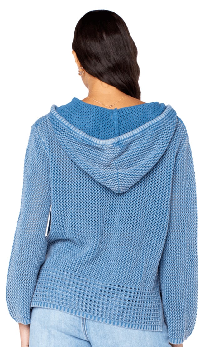 Roxy Summer Nights Tunic Hoody - Captain Blue Solid – back view