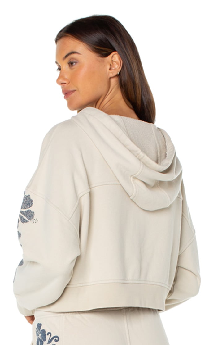 Roxy Fringing Reefs Zip Hoody - Pumice Fringing Reefs – back view