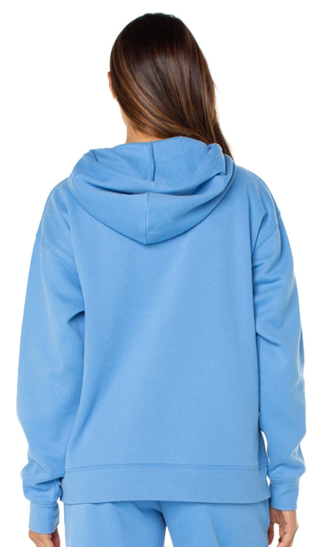 Roxy Raya Pullover Hoody - Silver Lake Stitched Bloom – back view
