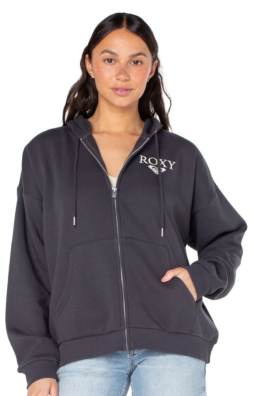 Roxy Evening Lineup Zip Hoody - Phantom Surf Poem