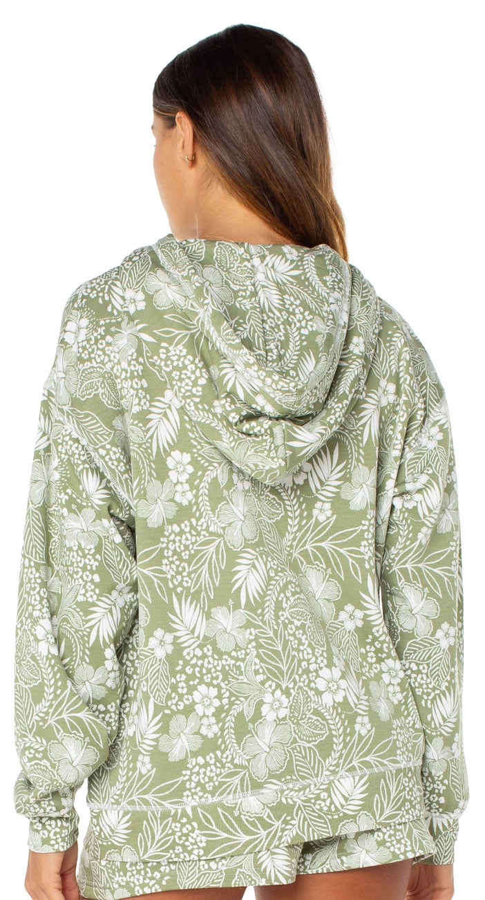 Roxy Surfing By Moonlight Women's Pullover Hoody - Sage On The Prowl – back view