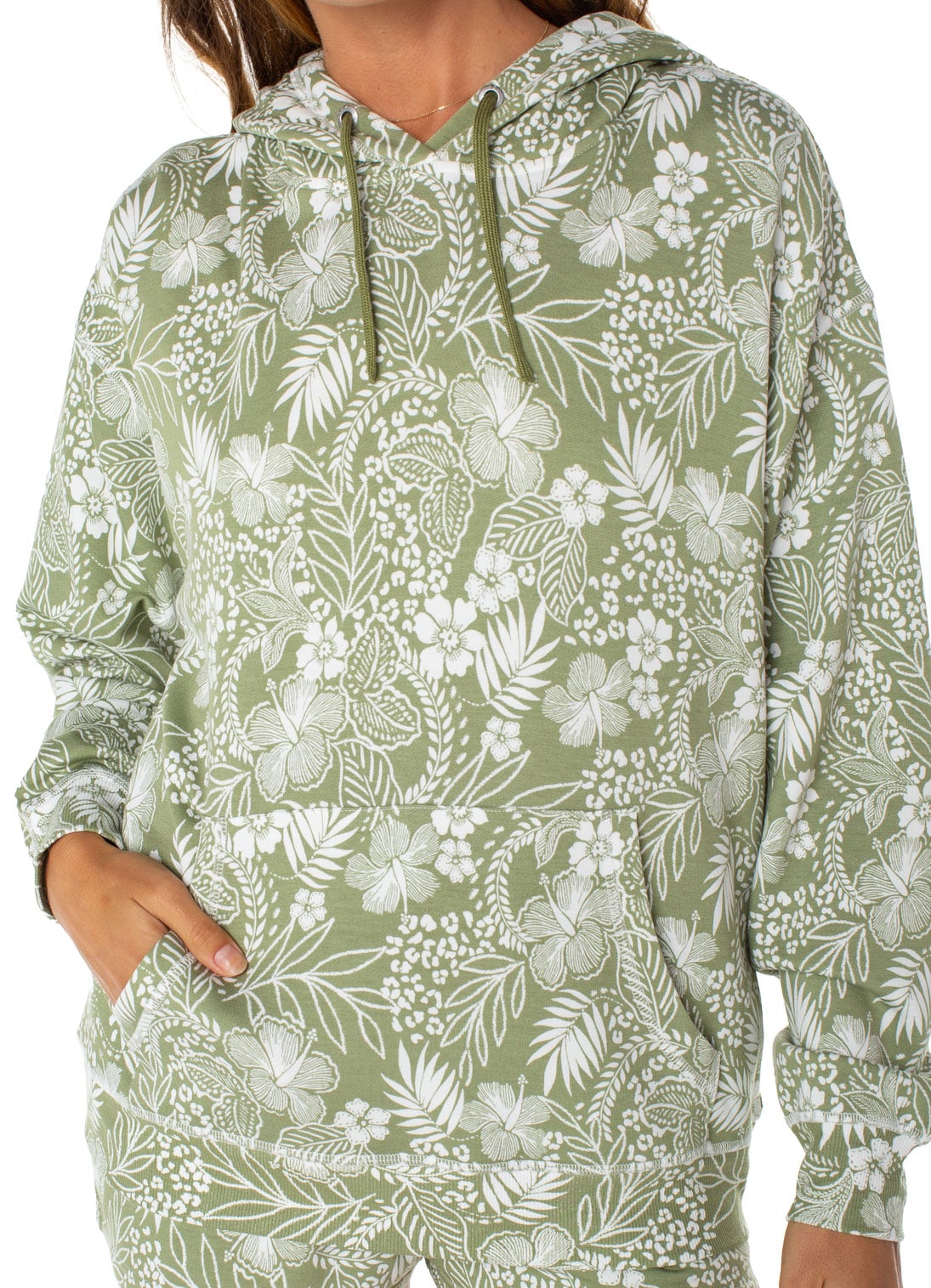 Roxy Surfing By Moonlight Women's Pullover Hoody - Sage On The Prowl – alternate view 1