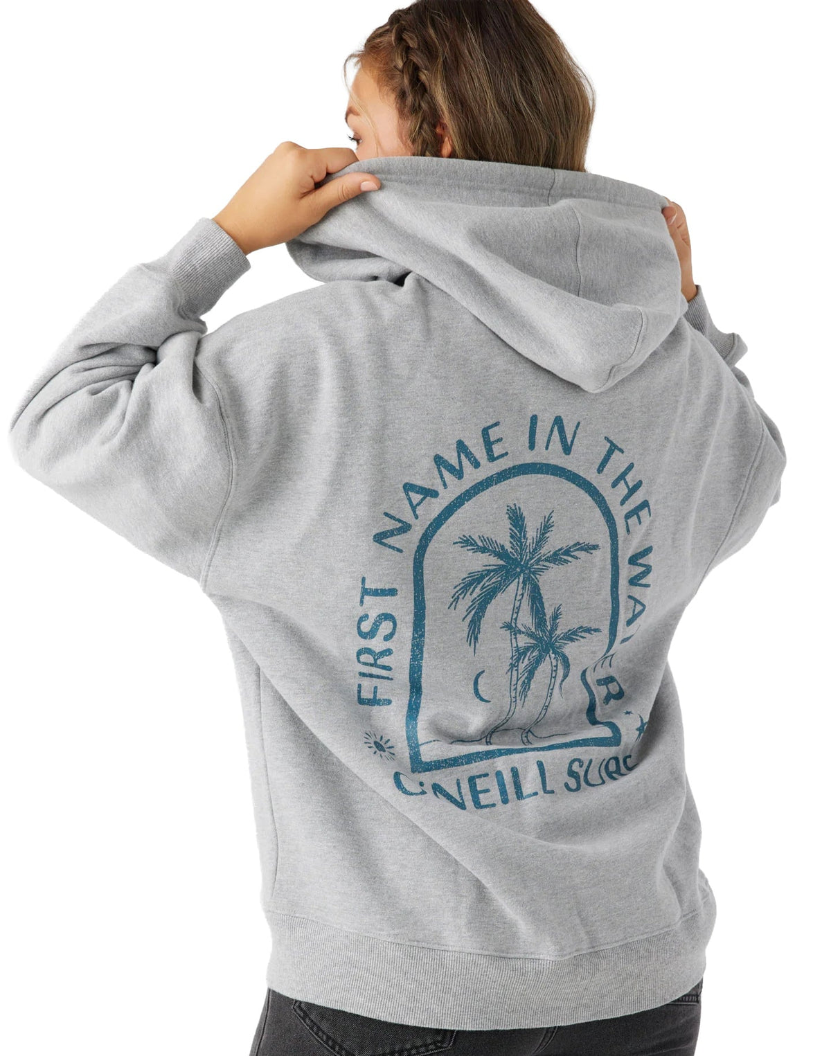 O'Neill Byron Women's Zip Hoody - Heather Grey – back view