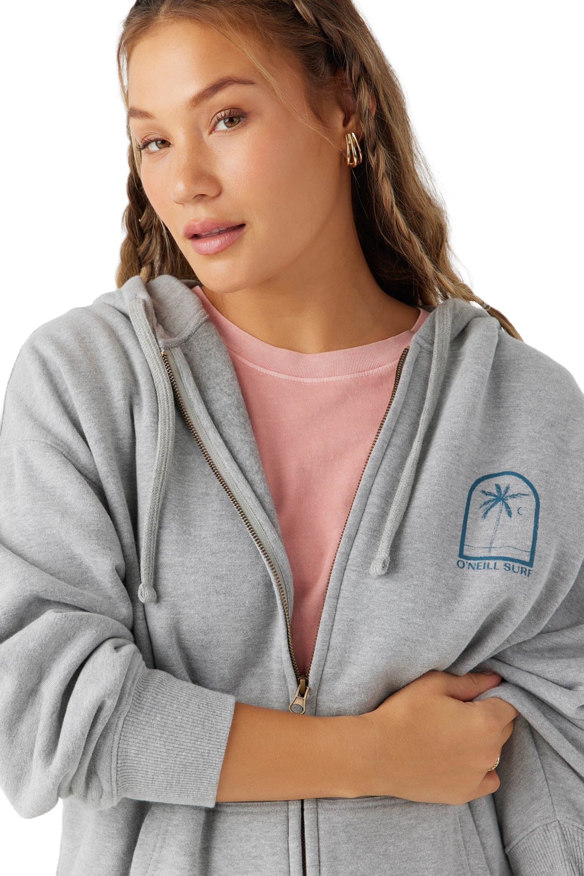O'Neill Byron Women's Zip Hoody - Heather Grey – alternate view 1