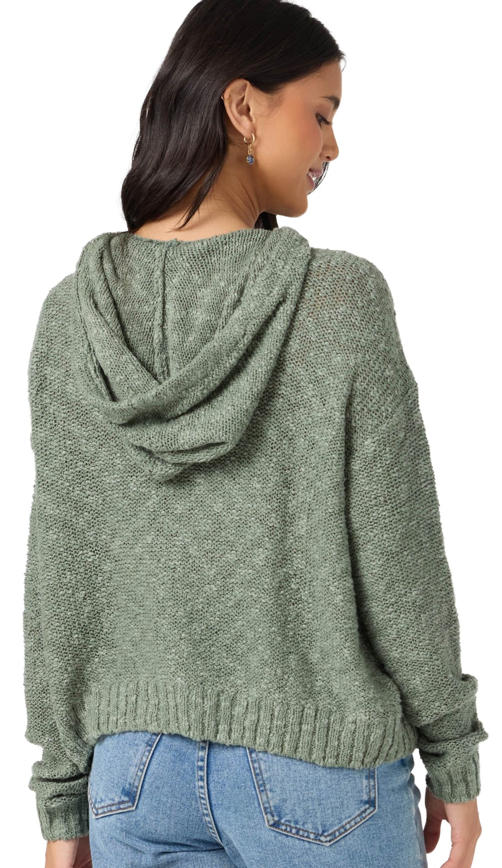 O'Neill Jayne Solid Women's Pullover Knit Hoody - Sea Spray – back view