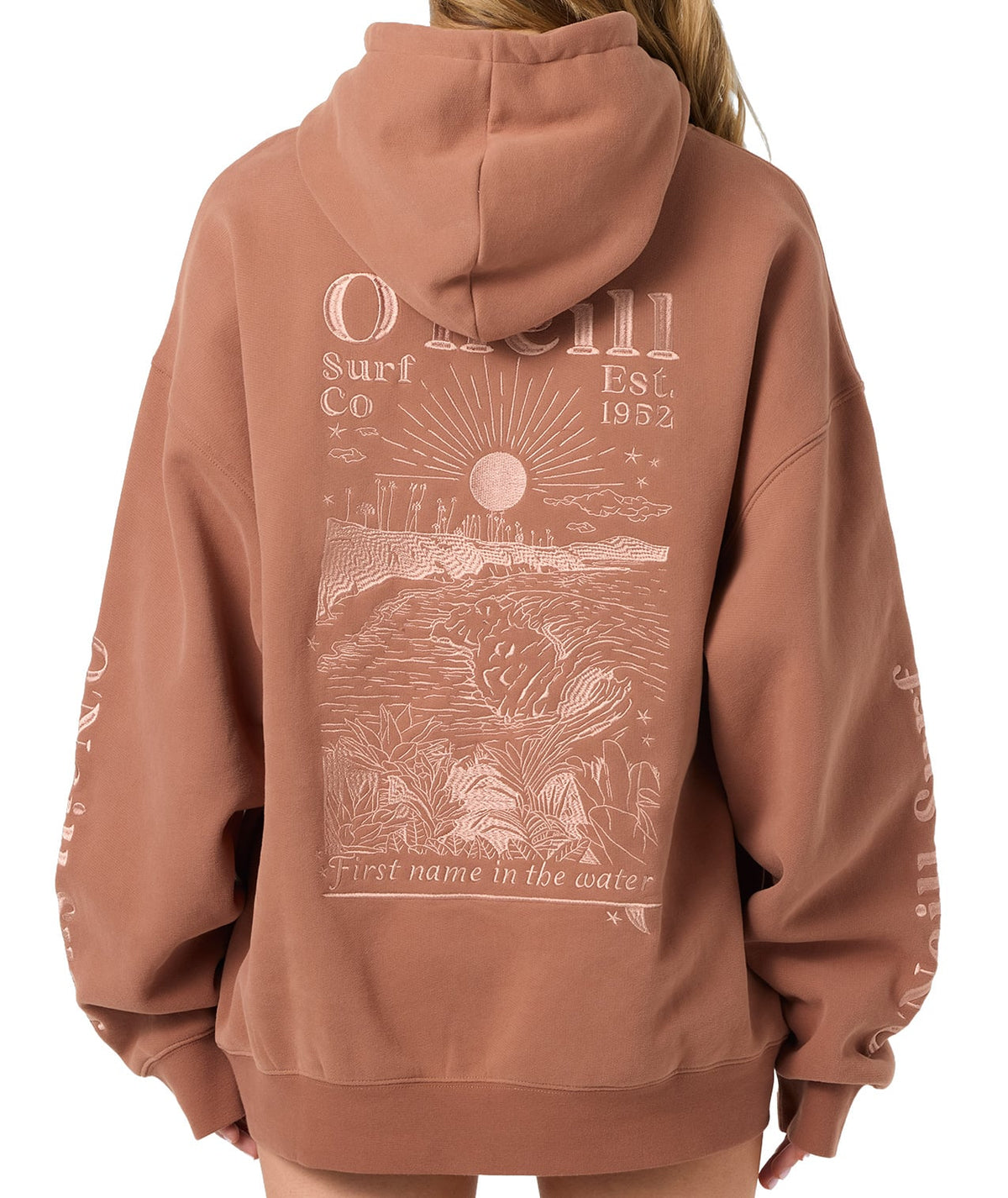 O'Neill Chore Break Oversized Women's Pullover Hoody - Carob Brown – back view