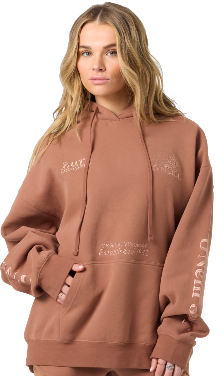 O'Neill Chore Break Oversized Women's Pullover Hoody - Carob Brown