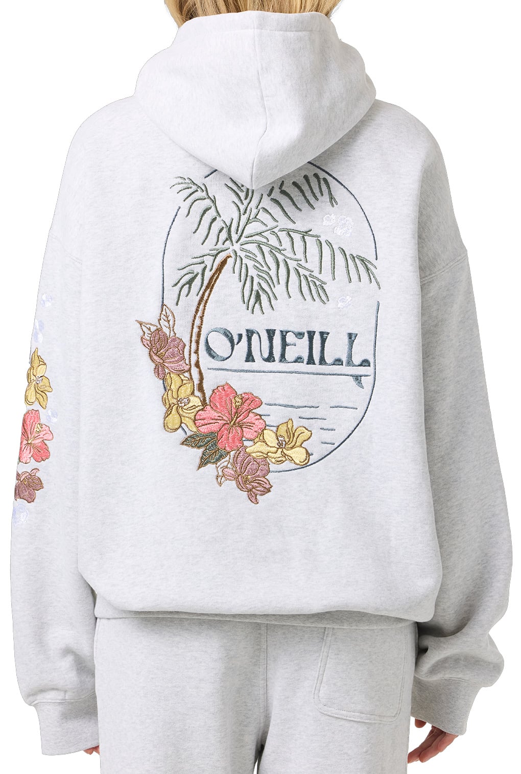 O'Neill Lush Oversized Women's Pullover Hoody - Heather Grey – back view