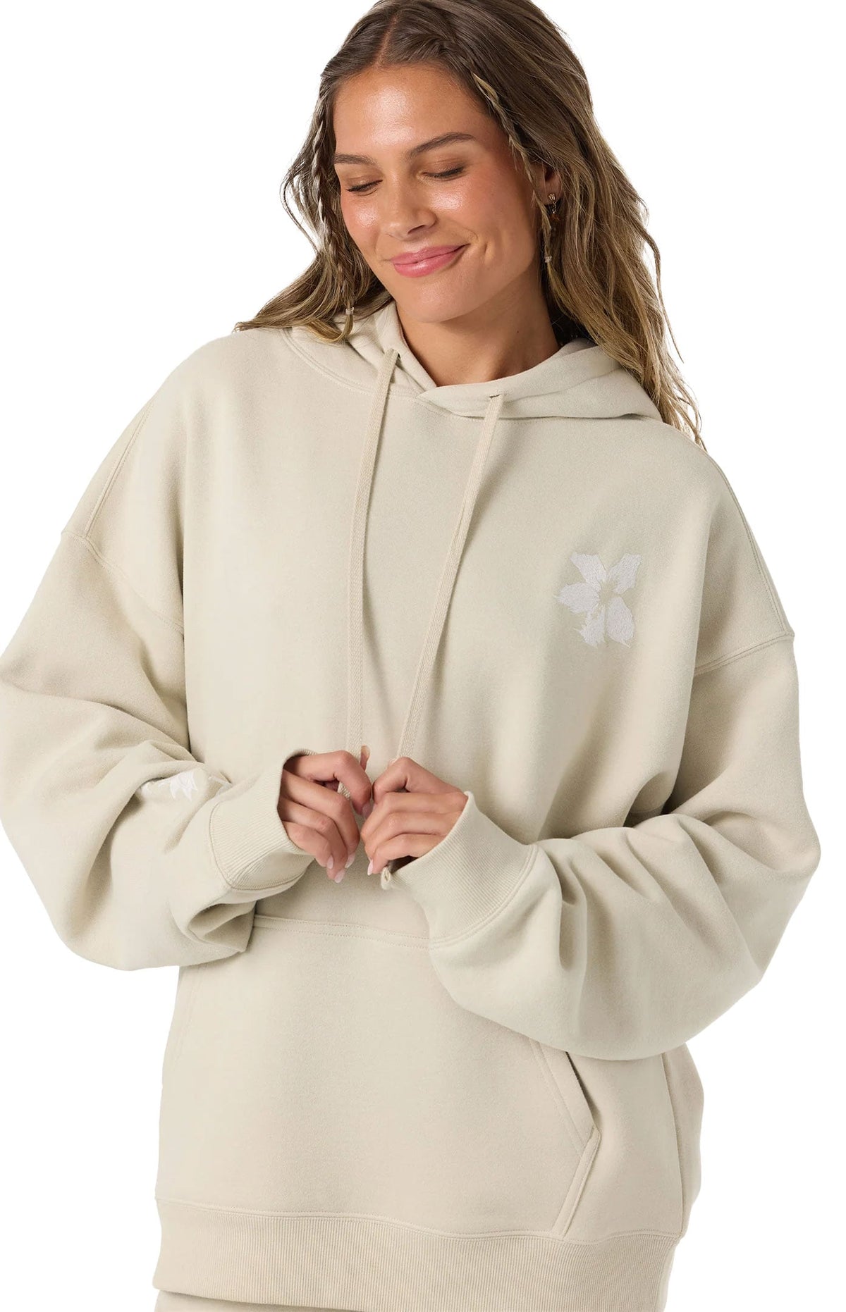 O'Neill Women's Tropic Melt Oversized Hoodie - Pullover Fleece Sweatshirt, Khaki – alternate view 1