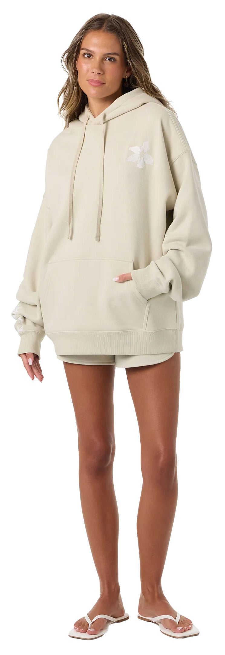 O'Neill Women's Tropic Melt Oversized Hoodie - Pullover Fleece Sweatshirt, Khaki – alternate view 2