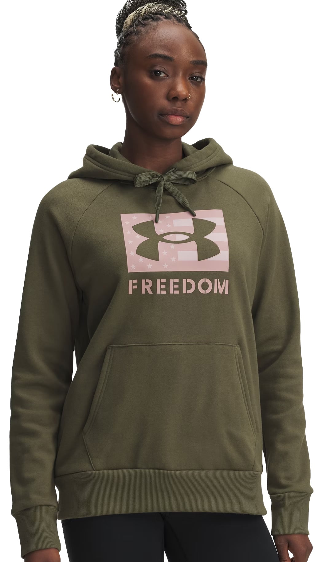 Under Armour Freedom Rival Women's Hoody - Marine OD Green / Tourmaline Pin