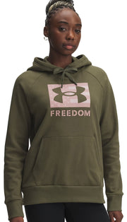 Under Armour Freedom Rival Women's Hoody - Marine OD Green / Tourmaline Pin