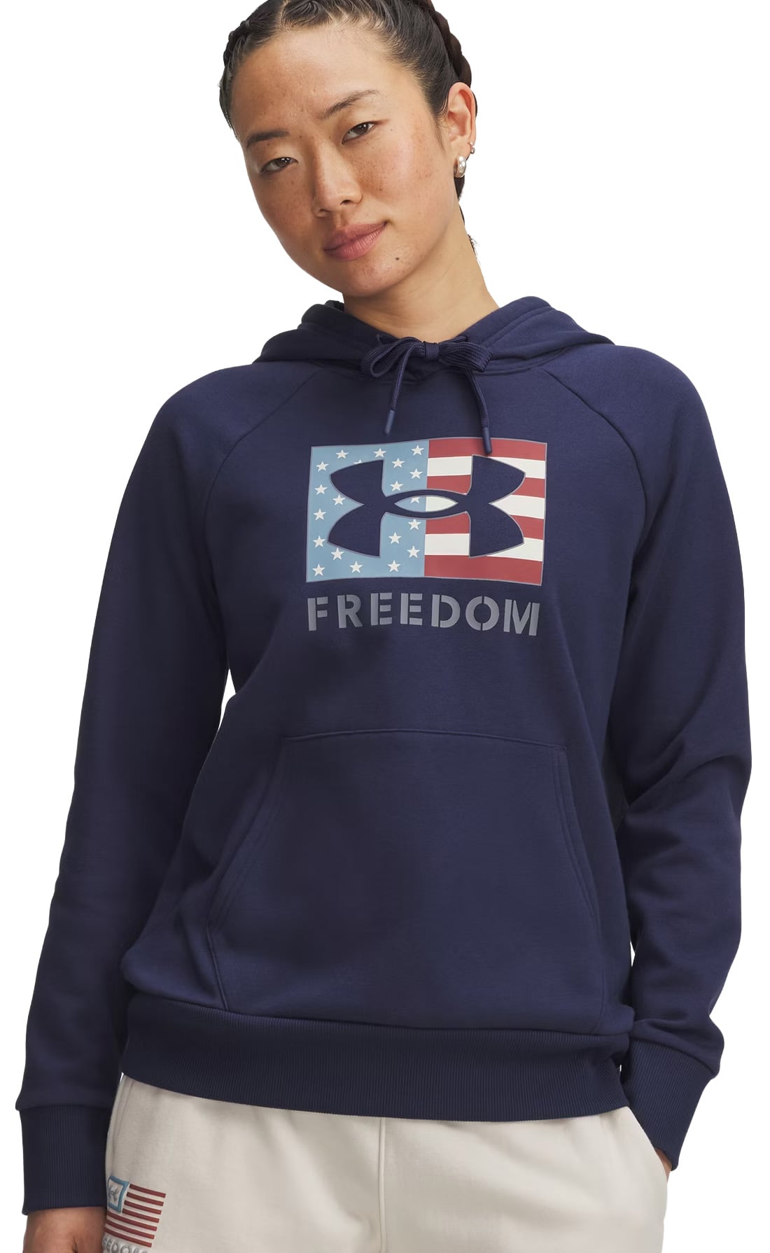 Under Armour Freedom Rival Women's Hoody - Washed Navy / Titan Grey