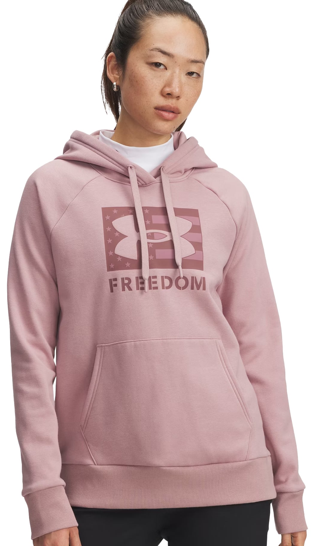 Under Armour Freedom Rival Women's Hoody - Tourmaline Pink / Maroon Mist