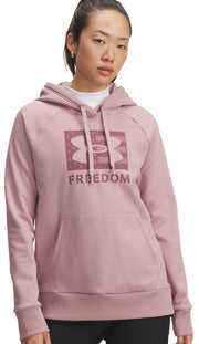Under Armour Freedom Rival Women's Hoody - Tourmaline Pink / Maroon Mist
