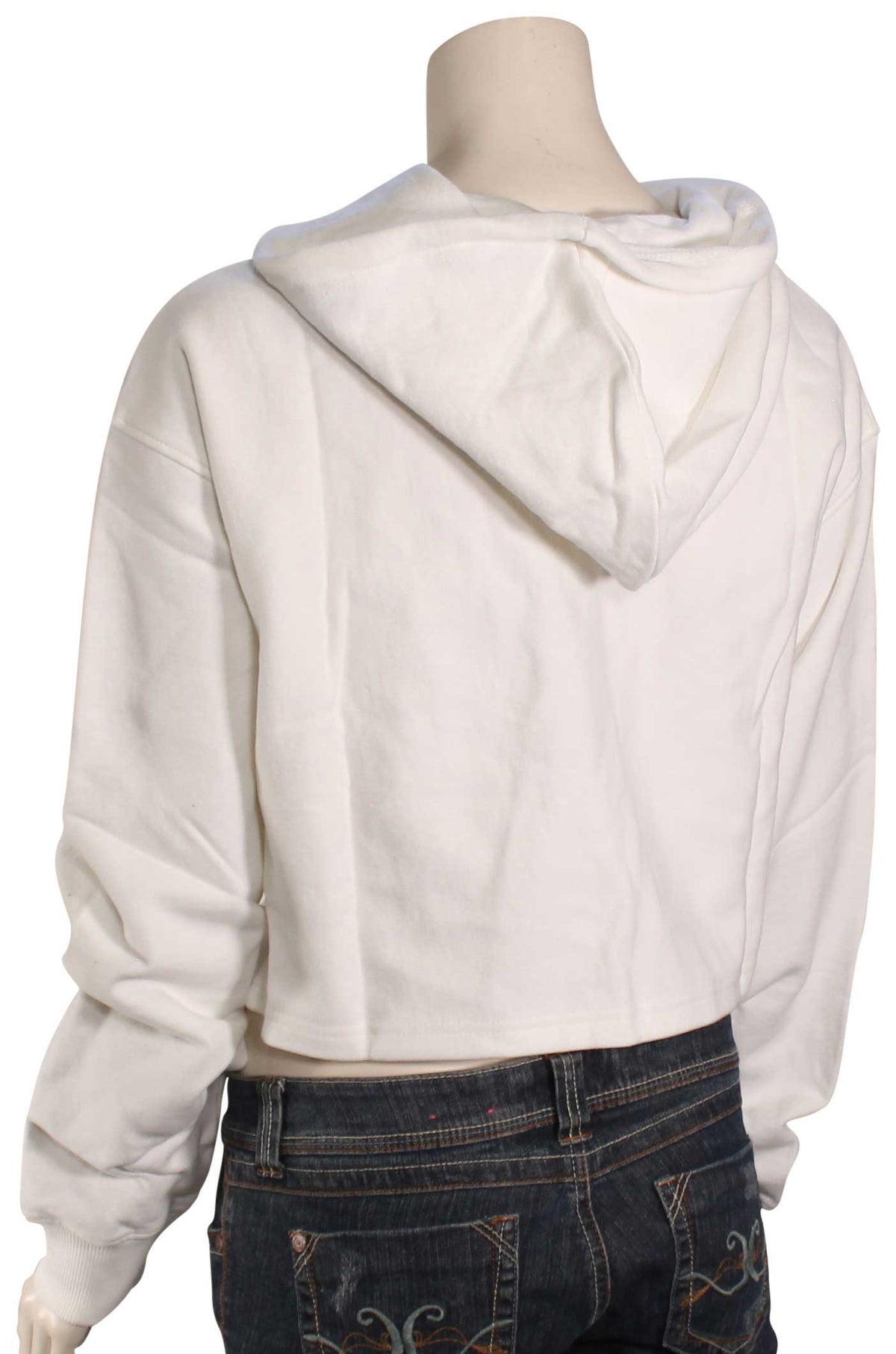 DC Star Women's Cropped Hoody - White / Black – back view