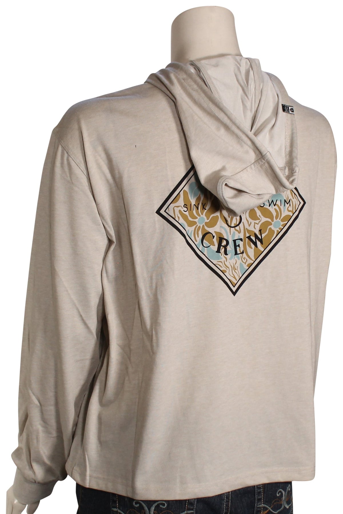 Salty Crew Floral Tippet Tech Women's Surf Hoody - Off White – back view