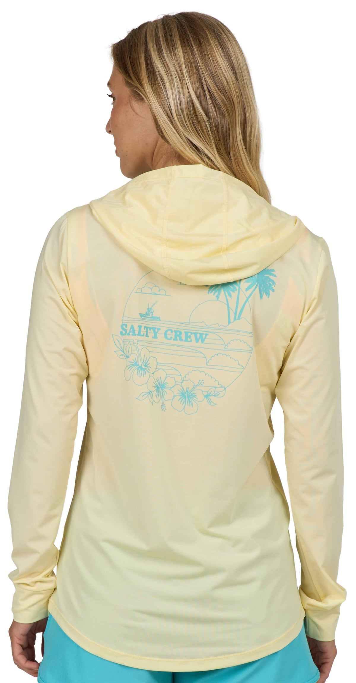 Salty Crew Heatwave Women's Hooded Sun Shirt - Banana – back view